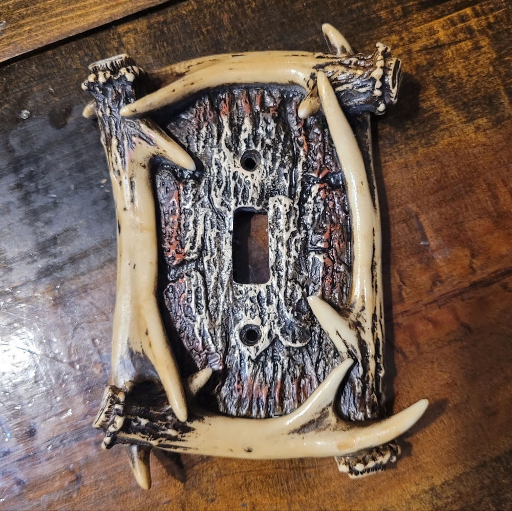 Rustic Antler Light Switch Cover